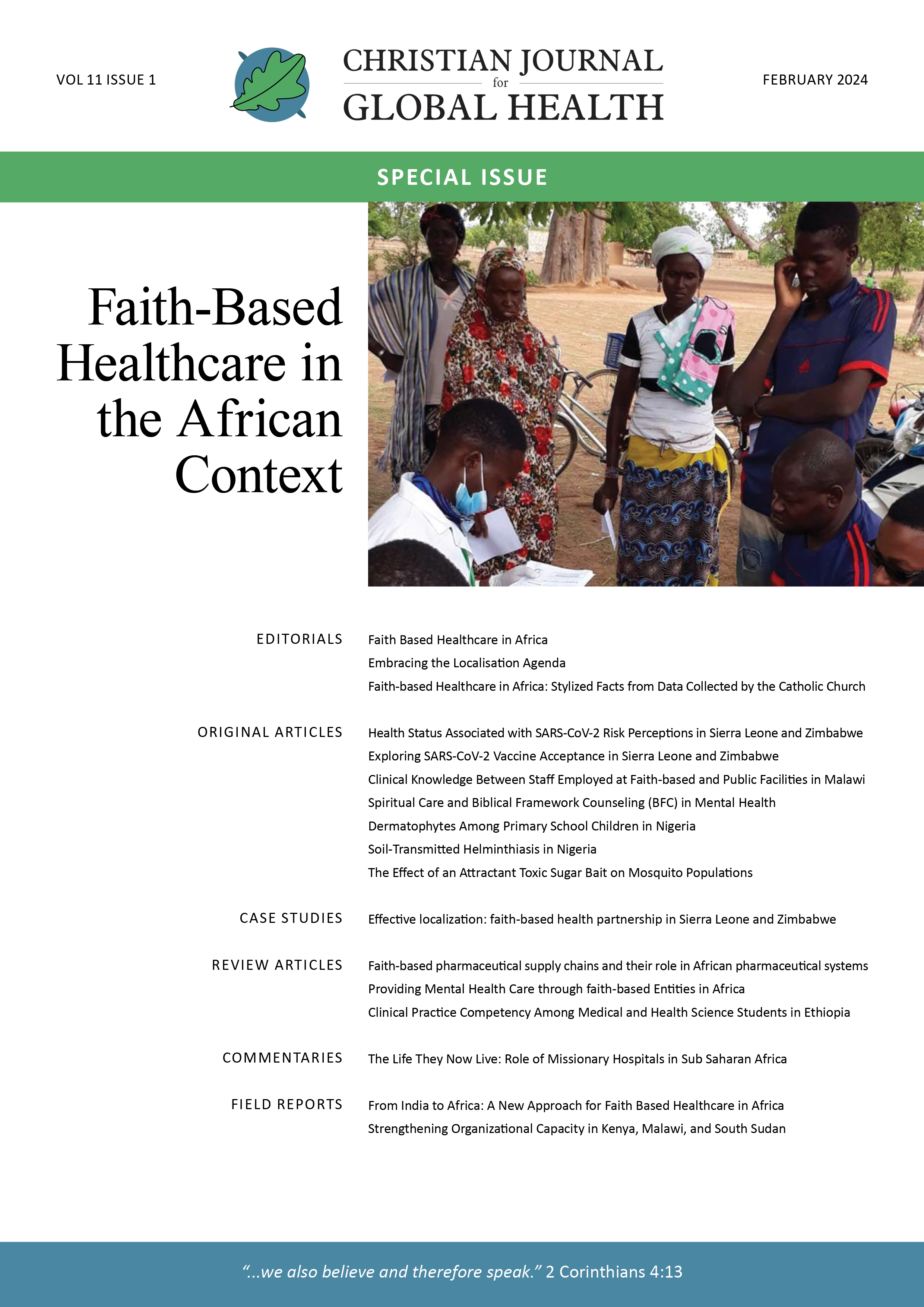 					View Vol. 11 No. 1 (2024): Faith Based Healthcare in Africa: A Special Issue 
				
